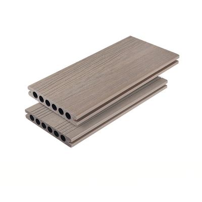 Khaki Anti Jamur WPC Decking Lantai Kayu Plastik Panel Lantai Komposit 138x23mm Dekorasi Halaman Luar