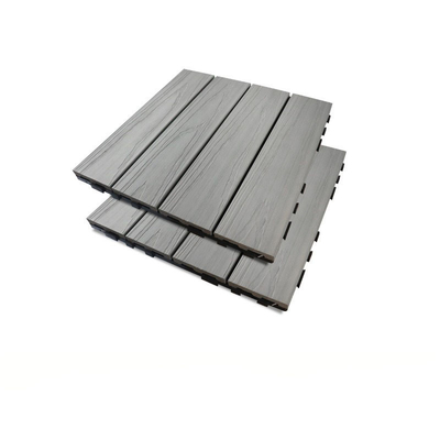 30x30mm Kayu Plastik Panel Lantai Komposit Abu-abu Dijahit Bangunan Papan Luar Papan WPC Balkon
