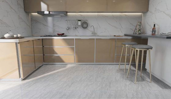 Gray 400x400mm Matt Kaca Keramik Rustik Tile untuk Lantai Indoor dan Dinding
