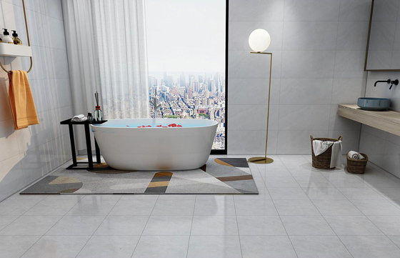 Genteng Keramik Genteng Untuk Kamar Mandi Dan Lantai Interior Abu-abu 400x400mm Untuk Ruang Makan
