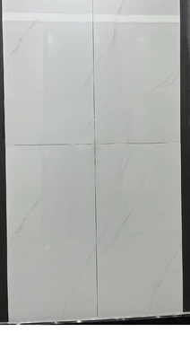 Keramik Carrara Putih Kaca Glossy Polished Untuk Dinding Lantai 600x1200mm Batang Api Untuk Ruang Tamu