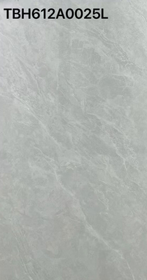 Lantai dinding interior berlapis kaca yang dipoles 600x1200mm Panel Kantor Balkon luar Carrara keramik berlapis abu-abu