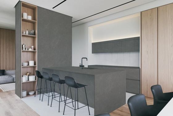 Luxurious Sintered Stone Slabs 800x2600x12mm Panel Batu Besar Dapur Meja Atas rapi