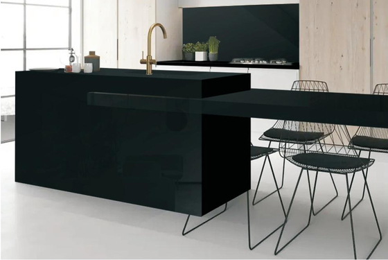 Batu Sinter Hitam Murni 1600x3200mm Karat Matte tahan asam