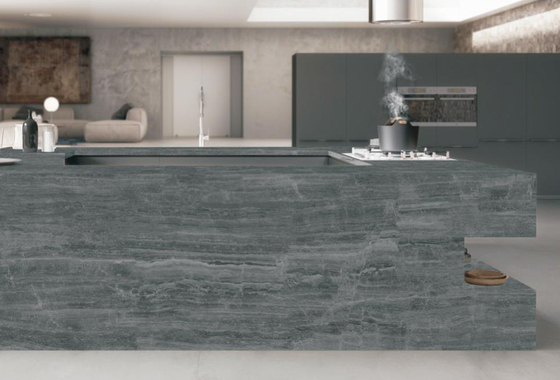 Awan Grey Sintered Stone Slab Matte Dapur Meja Atas