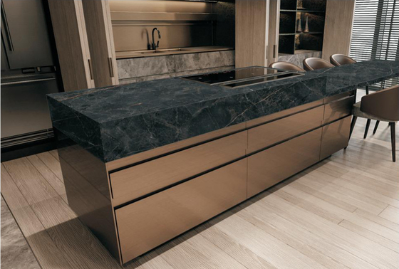 Hitam 800x2600x12mm Slab Batu Sinter Besar Meja Atas TV Matte Latar Belakang Panel Lantai Dinding