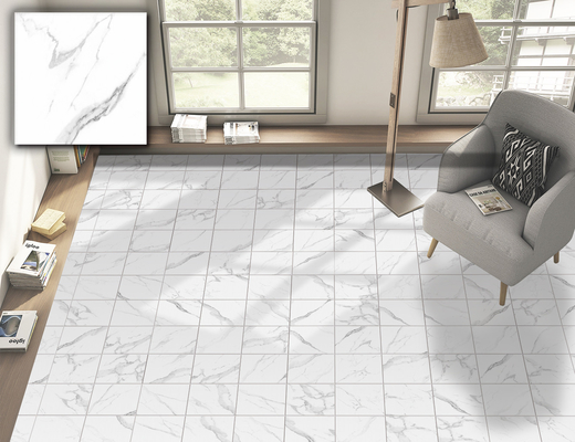 Carrara Putih 250x250mm Lantai Keramik Genteng Untuk Ruang Tamu Dan Genteng tahan lama Untuk Dekorasi