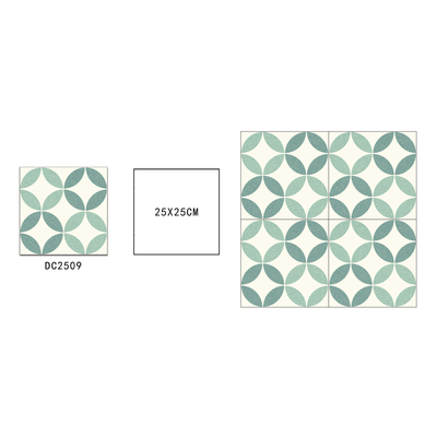 Lantai Keramik Rustik Hijau Cahaya 250x250mm untuk Lantai Indoor