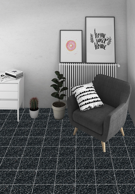 Karpet dinding hitam tahan lama 250x250mm Untuk ruang tamu Dan W.A 6% Lantai Keramik Karpet Rustik Untuk dekorasi