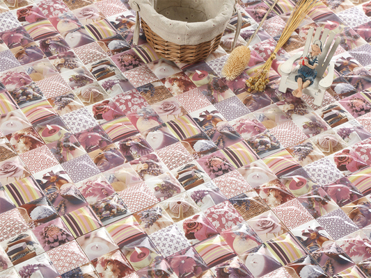 Karpet Keramik Rustik Pink 300x300mm yang awet untuk dapur dan dekoratif Glossy Wall Tile untuk hotel