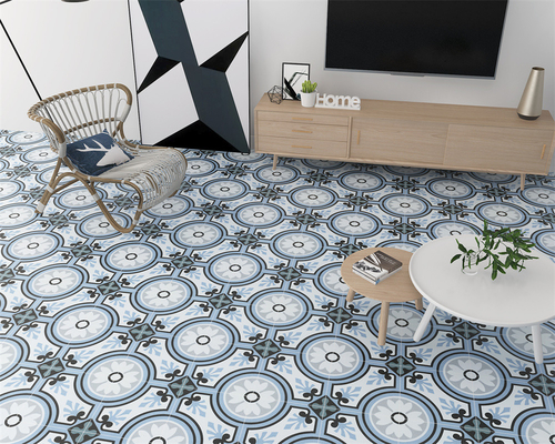 Biru 200x200mm Keramik ramah lingkungan genteng untuk ruang tamu dan genteng dinding tahan lama untuk dapur