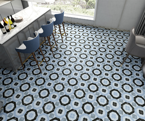 No Fade 200x200mm Tembok Keramik Genteng dan lantai biru Genteng untuk ruang tamu dan dapur