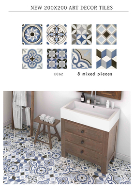 Lantai Keramik Biru Rustikal 20x20cm untuk Kamar Mandi dan Balkon