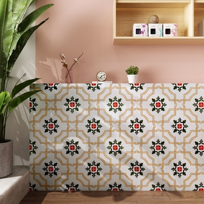 Cahaya Kuning Dan Hijau 200x200mm tahan lama dan batu bata keramik genteng untuk kamar mandi dan ruang tamu