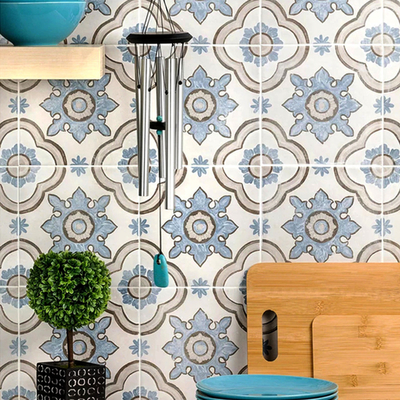 Waterproof biru 200x200mm Tembok Keramik Genteng Untuk Dapur Dan Dekoratif Lantai Genteng Untuk Kamar Mandi