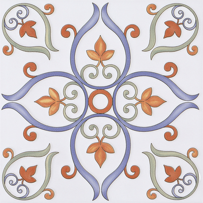 Putih Biru Keramik Rustik Tile 20x20cm AAA Grade lantai dinding