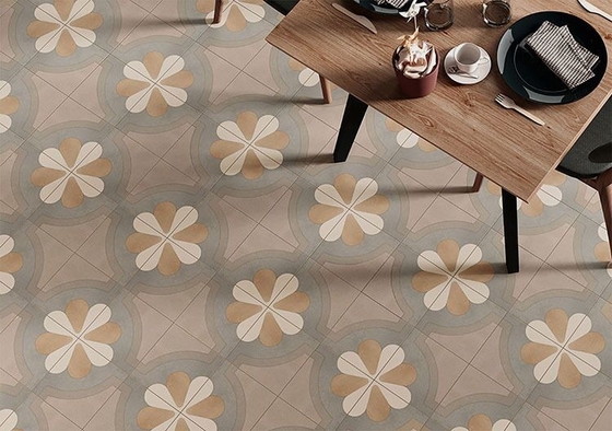 Asam-Resistant Brown 200x200mm Interior Lantai Keramik Rustik Tile Untuk Desain Dan Ruangan Makan
