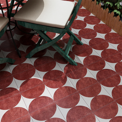 Merah SGS 200x200mm dinding tahan aus keramik genteng dan ubin lantai untuk restoran dan ruang tamu
