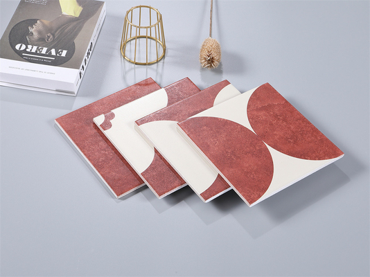 Ubin Keramik Rustik Merah Krem 20x20cm untuk Lantai Dinding Interior