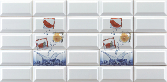 Modern Putih Tubuh Tomat Lemon Subway Tile 225x152mm