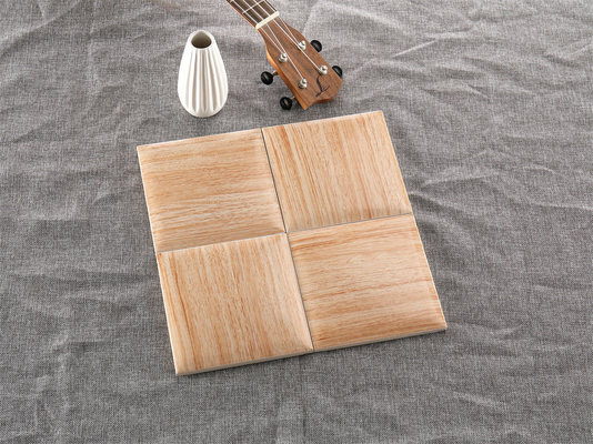 Warna kuning terang 152x152mm Kayu Biji Roti Peti Dinding Untuk Latar Belakang Dan Countertop, Badan Putih ISO9001