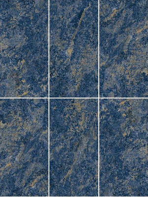 Biru Hitam 600x1200mm Luar Full Polished Kaca Curtain Wall Porselen Batik Untuk Taman Dan Hotel