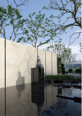 No Fade Beige Eksterior Matte Polished Curtain Wall Tiles 600x1200mm Untuk Proyek Dan Taman