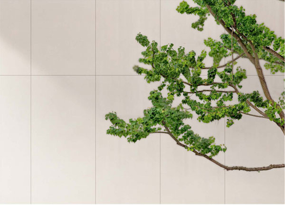 Firebrick White Curtain Wall Porcelain Tile 600x1200mm Matte Antique Finish Untuk Mall Shopping And Office