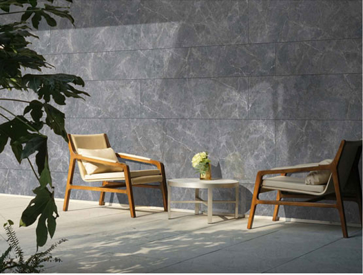 Karat-Resistant matt luar Gray Curtain Wall Tile 600x1200mm Untuk Hotel