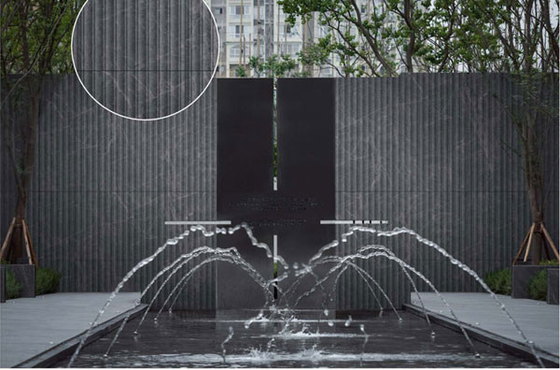 Arc 600x1200mm Dark Gray Matte Antique Exterior Curtain Background Wall Tile Untuk Restoran