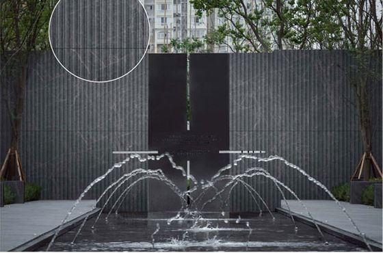 Ubin Batu Luar Ruangan Lengkung 3D Antik Matte Abu-Abu Tua 600x1200mm