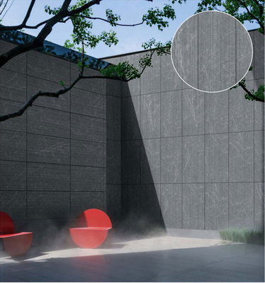 Antique Finish Dark Gray 60x120cm 3D Line Curtain Wall Porcelain Tile Untuk Teras Dan Balkon