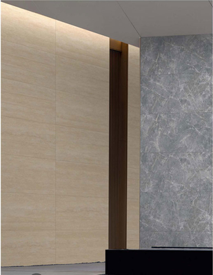 Lampu Kuning Travertine Finish 60x120cm Luar Matt Antique Curtain Wall Tile Untuk Bangunan