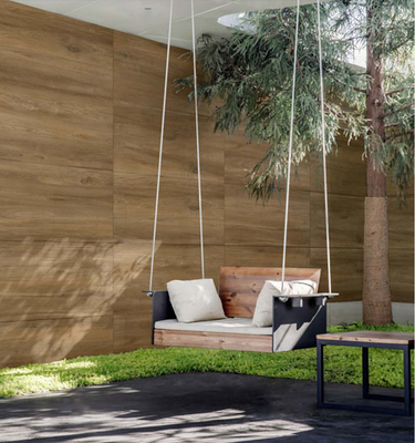 Dark Brown Wood Grain Matte Antique Finish Curatin Wall Porcelain Tile Untuk Ruang Tamu 600x1200mm