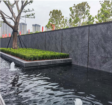 Pakaian-Resistant Matt Mural Dark Gray 1200x600mm Ukiran Tinta Luar Curatin Wall Tile Untuk Bangunan