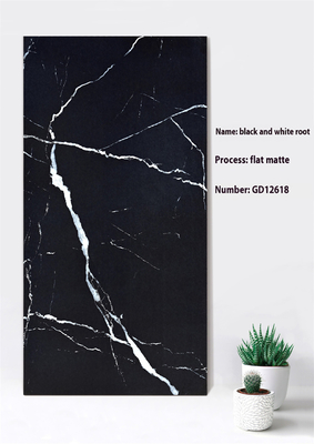 Hitam dan abu-abu tahan pakai 600x1200mm Datar Matte Hitam Curatin Tembok tebal ubin untuk halaman