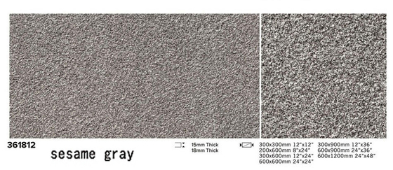 Non-Slip Full Body Modern Tiles Gray 600x1200x15mm Flame Surface Outdoor Floor Porcelain Paving Tile Untuk Bangunan