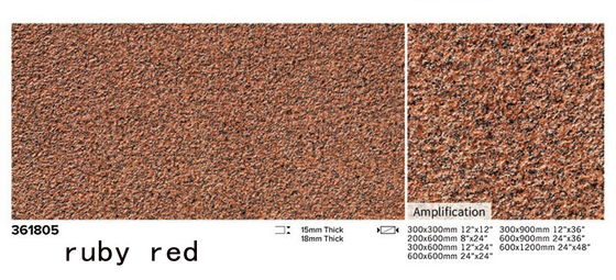 Waterproof 1200x600x15cm Merah Kuning Full Body Porselen Lantai Paving Tile Untuk Taman