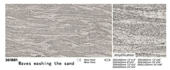 Pakaian tahan abu-abu 1200x600x18mm Porselen lantai Paving Tile Full Body Untuk lantai garasi