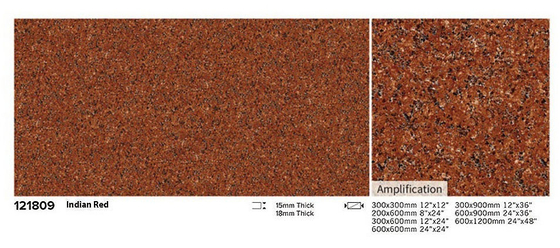 Resistensi goresan 600x900x18cm Resistensi asam Kotak paving lantai merah untuk restoran