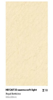 Kuning Non-slip tahan lama permukaan halus lantai Paving Tile 1200x600x18mm Full Body For Park