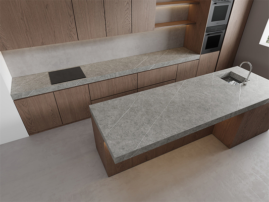 Gray 1420x2700mm Matte Polished Sintered Stone Slab Untuk Hotel
