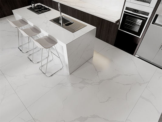 Slab Marmer Putih Dan 1420x2700mm Matt Glassed Porselen Sinter Stone Slab Untuk Backdrop