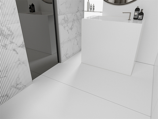 Putih Murni 1420x2700mm Mat dinding luar Porselen Slab Batu Sinter Dan Slab Besar Untuk Dekorasi Dan Ruang Makan