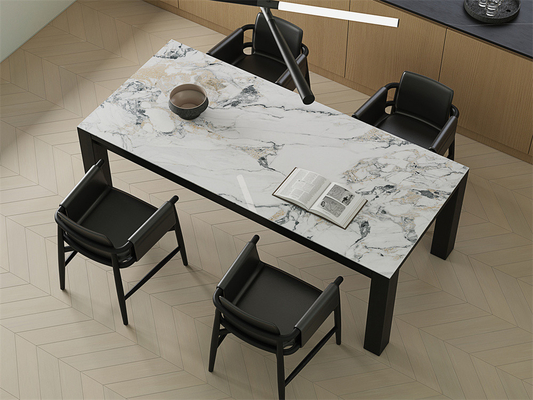 Anti-Slip Polished Sintered Stone Slab 1600x3200mm Untuk Proyek Dan Hotel