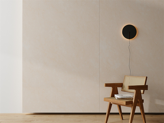 Linen Beige 160x320cm Polished Glassed Porcelain Sintered Stone Slab Untuk Ruang Tamu Wear-Resistance