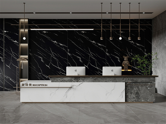 Black Matte Sintered Stone Slab 1600x3200mm untuk dinding dalam ruangan