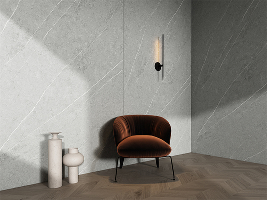 Gray Matt 1600x3200mm Antibakteri Lantai Luar Porselen Batu Sinter Slab Dan Porselen Batu Slab Untuk Mandi