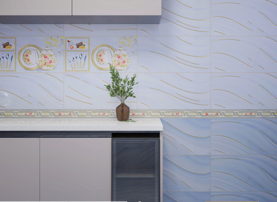 Genteng Biru Cerah 30x60cm Tidak memudar Genteng Keramik Dan Genteng Interior Untuk Mandi