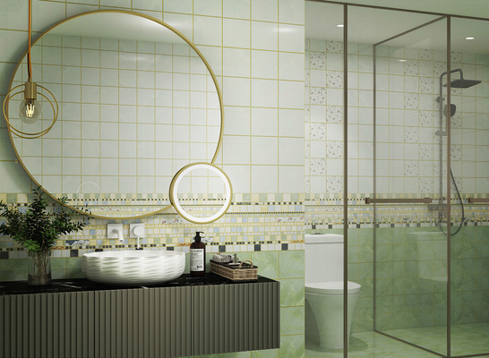 300x600mm Permukaan Ceramic Wall Tile Hijau untuk Kamar Mandi